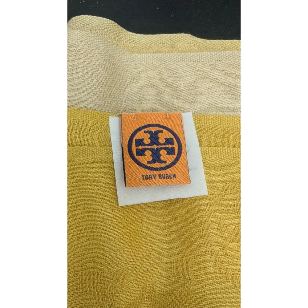 Tory Burch T Logo Monogram Silk & Cotton Scarf 26